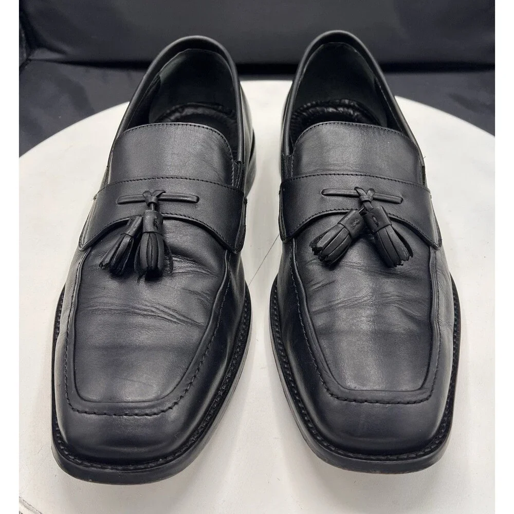 J. Murphy by Johnston & Murphy Men’s 12W Black Full Grain Leather Tassel Loafers